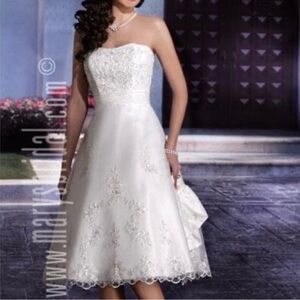 Mary’s Bridal a-line knee-length wedding dress